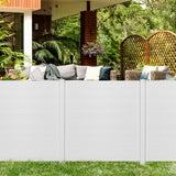 NNECW PVC Privacy Fence Panels with 3 Cuspidal Foot Stakes for Garden & Patio
