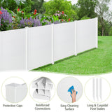 NNECW PVC Privacy Fence Panels with 3 Cuspidal Foot Stakes for Garden & Patio