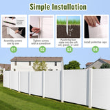 NNECW PVC Privacy Fence Panels with 3 Cuspidal Foot Stakes for Garden & Patio