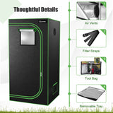 NNECW 91cm x 91cm x 183cm Indoor Plant Growth Tent wIth Floor Tray Storage Bag