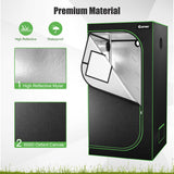 NNECW 91cm x 91cm x 183cm Indoor Plant Growth Tent wIth Floor Tray Storage Bag