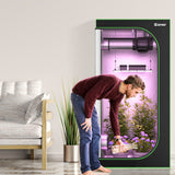 NNECW 91cm x 91cm x 183cm Indoor Plant Growth Tent wIth Floor Tray Storage Bag