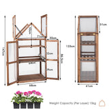 NNECW Portable Wooden Mini Greenhouse with Removable Shelves