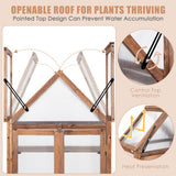 NNECW Portable Wooden Mini Greenhouse with Removable Shelves