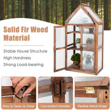 NNECW Portable Wooden Mini Greenhouse with Removable Shelves