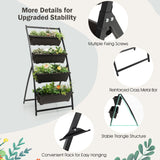 NNECW 4-Tier Vertical Raised Garden Bed with 4 Container Boxes for Vegetables Herbs