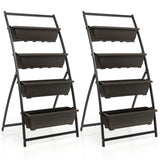 NNECW 4-Tier Vertical Raised Garden Bed with 4 Container Boxes for Vegetables Herbs