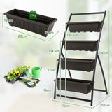 NNECW 4-Tier Vertical Raised Garden Bed with 4 Container Boxes for Vegetables Herbs