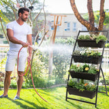 NNECW 4-Tier Vertical Raised Garden Bed with 4 Container Boxes for Vegetables Herbs