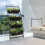 NNECW 4-Tier Vertical Raised Garden Bed with 4 Container Boxes for Vegetables Herbs