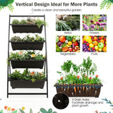 NNECW 4-Tier Vertical Raised Garden Bed with 4 Container Boxes for Vegetables Herbs
