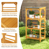 NNECW Wooden Storage Rack with Weatherproof Asphalt Roof for Garden