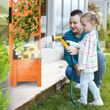 NNECW Free-Standing Raised Garden Bed with Trellis for Indoor & Outdoor Planting