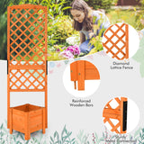 NNECW Free-Standing Raised Garden Bed with Trellis for Indoor & Outdoor Planting