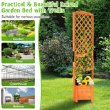 NNECW Free-Standing Raised Garden Bed with Trellis for Indoor & Outdoor Planting
