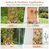 NNECW Raised Garden Bed with Trellis and Drainage Holes for Garden/Patio Balcony