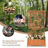 NNECW Raised Garden Bed with Trellis and Drainage Holes for Garden/Patio Balcony