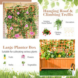 NNECW Raised Garden Bed with Trellis and Drainage Holes for Garden/Patio Balcony