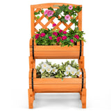 NNECW 2-Tier Raised Garden Bed with 2 Planter Boxes for Garden