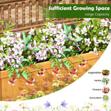 NNECW Wooden Raised Garden Bed with Drainage System for Garden