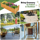 NNECW Wooden Raised Garden Bed with Drainage System for Garden