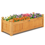 NNECW Wooden Raised Garden Bed with Drainage System for Garden