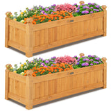 NNECW Wooden Raised Garden Bed with Drainage System for Garden