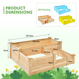 NNECW Outdoor Elevated Planter Box with Open-Ended Base for Garden