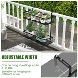 NNECW 2-Tier Flower Pot Holder with Adjustable Hooks for Patio/Porch
