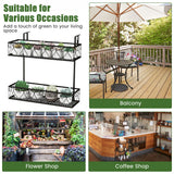 NNECW 2-Tier Flower Pot Holder with Adjustable Hooks for Patio/Porch
