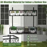 NNECW 2-Tier Flower Pot Holder with Adjustable Hooks for Patio/Porch