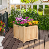 NNECW Folding Square Fir Wood Raised Garden Bed for Vegetables Flowers Herbs