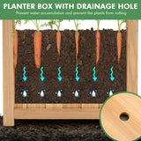 NNECW Folding Square Fir Wood Raised Garden Bed for Vegetables Flowers Herbs