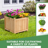 NNECW Folding Square Fir Wood Raised Garden Bed for Vegetables Flowers Herbs