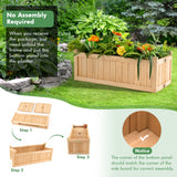 NNECW Wooden Planter Box with Fir Wood for Patio