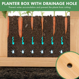 NNECW Wooden Planter Box with Fir Wood for Patio