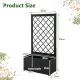 NNECW 124 cm Raised Garden Bed with Trellis for Climbing Plants