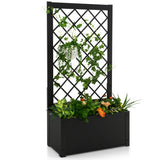 NNECW 124 cm Raised Garden Bed with Trellis for Climbing Plants