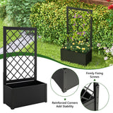 NNECW 124 cm Raised Garden Bed with Trellis for Climbing Plants