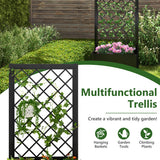 NNECW 124 cm Raised Garden Bed with Trellis for Climbing Plants