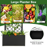 NNECW 124 cm Raised Garden Bed with Trellis for Climbing Plants
