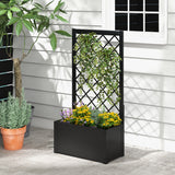 NNECW 124 cm Raised Garden Bed with Trellis for Climbing Plants