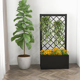 NNECW 124 cm Raised Garden Bed with Trellis for Climbing Plants