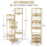 NNECW 6-tier Folding Metal Plant Stand with Folding Design for Garden/Patio