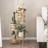 NNECW 6-tier Folding Metal Plant Stand with Folding Design for Garden/Patio