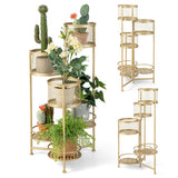 NNECW 6-tier Folding Metal Plant Stand with Folding Design for Garden/Patio