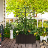 NNECW Raised Garden Bed with Trellis for Climbing Plants/ Basket Plants