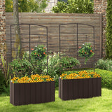 NNECW Raised Garden Bed with Trellis for Climbing Plants/ Basket Plants