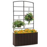 NNECW Raised Garden Bed with Trellis for Climbing Plants/ Basket Plants