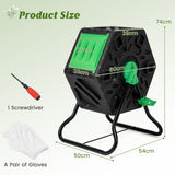 NNECW 65 L Single Chamber Compost Tumbler with Sliding Door